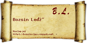 Bozsin Leó névjegykártya